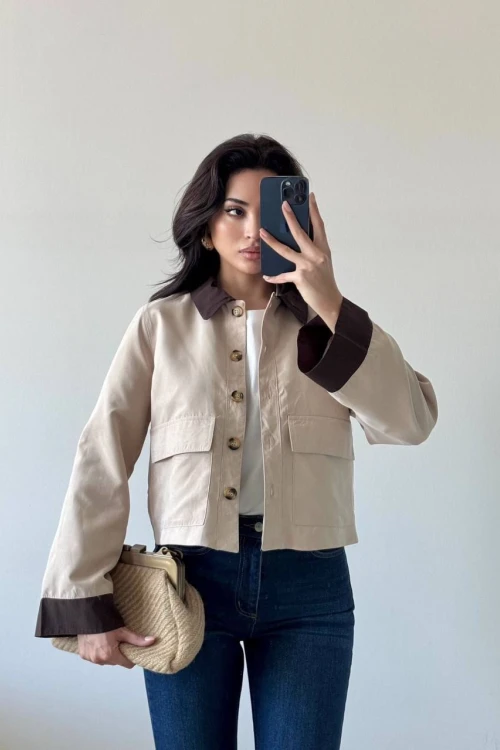 Bej Süet Trenç Ceket