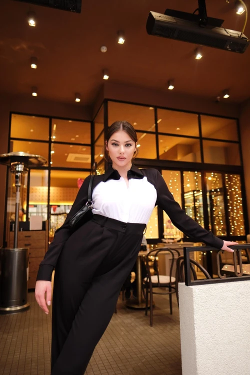 KADIN GARNİLİ SİYAH TULUM