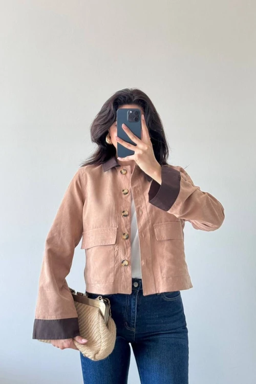 Kahve Süet Trenç Ceket