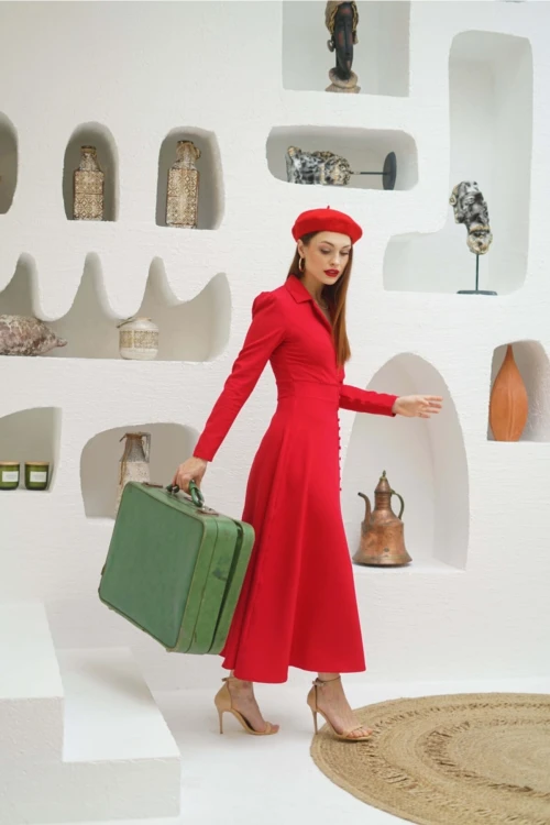 Lady Uzun Düğmeli Elbise