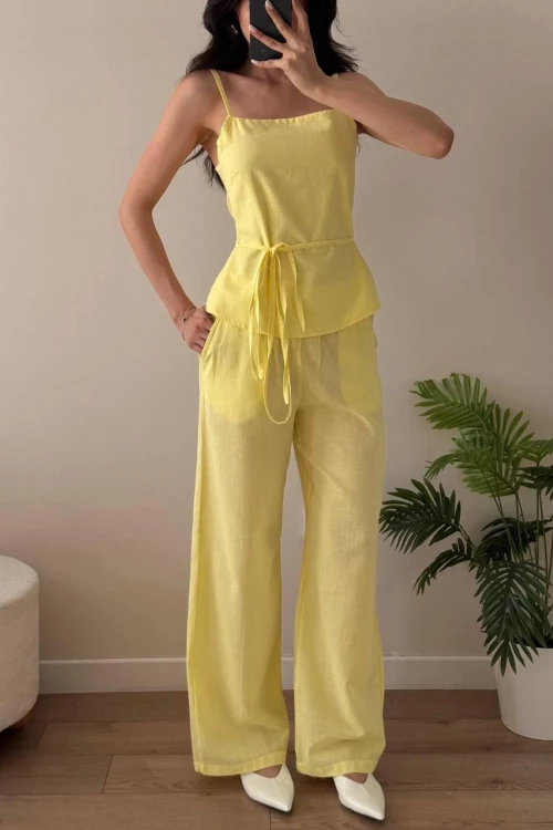 Sarı Askılı Bağlamalı İkili Takım